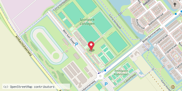 Een kaart met de locatie van VZOD
