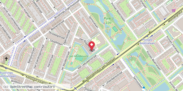 Een kaart met de locatie van Wijk en diensten centrum de Groene Loper