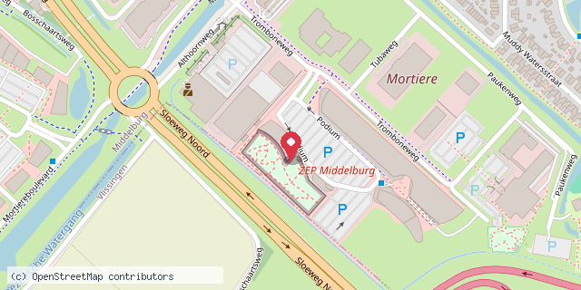 Een kaart met de locatie van Zeppelin