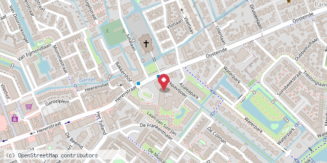 Een kaart met de locatie van Zorgcomplex Careyn de Ark