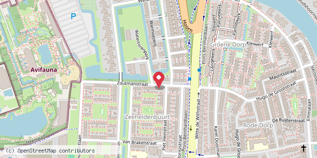 Een kaart met de locatie van Zoutmanstraat Alphen aan den Rijn