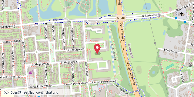 Een kaart met de locatie van Minibieb Berkenlaan Zutphen