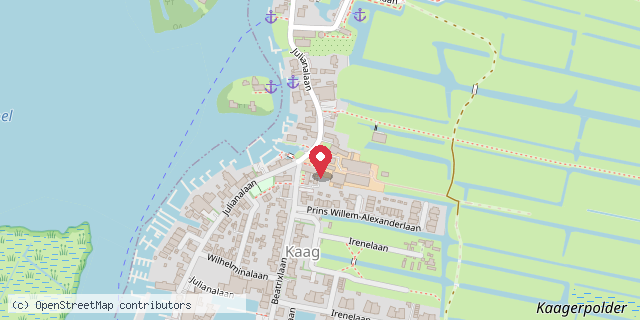 Een kaart met de locatie van De Kaagse Boer