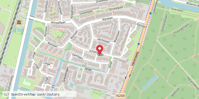 Een kaart met de locatie van Minibieb Schielaan Heemstede