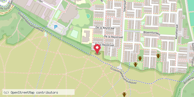 Een kaart met de locatie van Groevenbieb