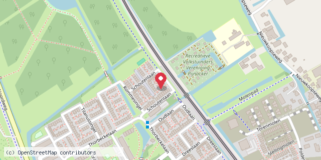 Een kaart met de locatie van Rianne