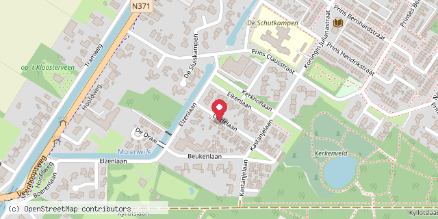 Een kaart met de locatie van Minibieb de Linde