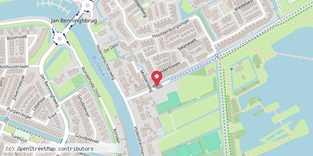 Een kaart met de locatie van Minibieb Ouderkerk -Nederhoven