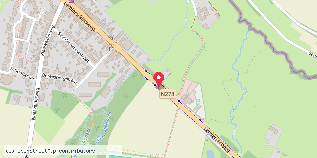 Een kaart met de locatie van Corina Hiemstra