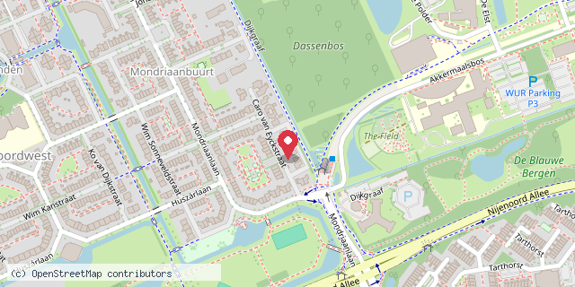 Een kaart met de locatie van Minibieb Else Mauhsstraat Wageningen