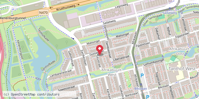 Een kaart met de locatie van P. Bosnan