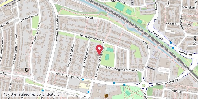 Een kaart met de locatie van Jelle Evers