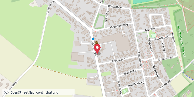 Een kaart met de locatie van Minibieb Dorpsstraat, Langenboom