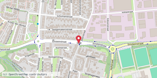 Een kaart met de locatie van Tamara Fuchs