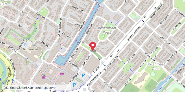 Een kaart met de locatie van Minibieb Huizen
