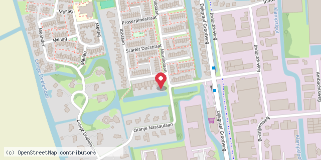 Een kaart met de locatie van Hennie Kuhlemeier