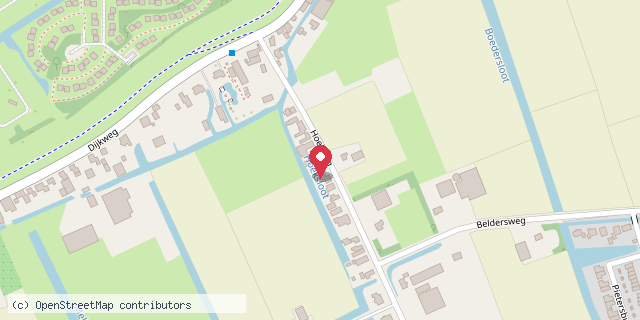 Een kaart met de locatie van Minibieb Hoekweg Andijk