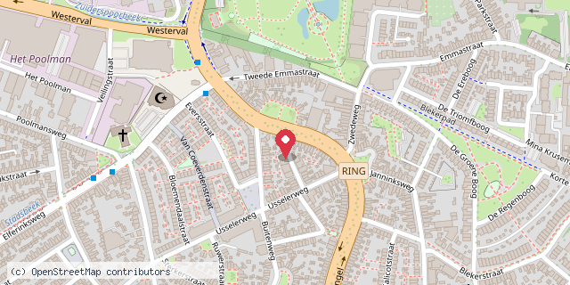 Een kaart met de locatie van Minibieb Pathmos
