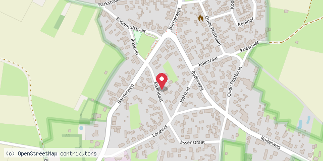 Een kaart met de locatie van Inez van der Sandt