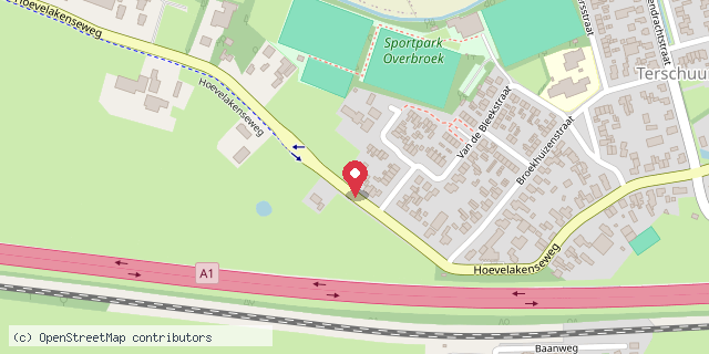 Een kaart met de locatie van Herma Nap