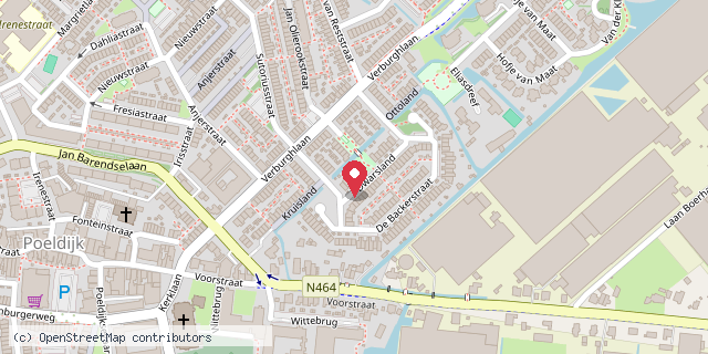Een kaart met de locatie van Richard v.Elswik