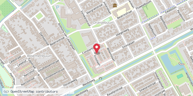 Een kaart met de locatie van Karin ter Wal