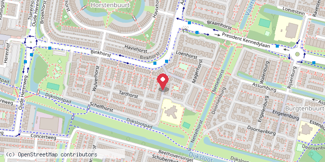 Een kaart met de locatie van Biebje