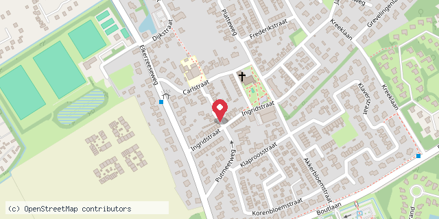 Een kaart met de locatie van By Veerie