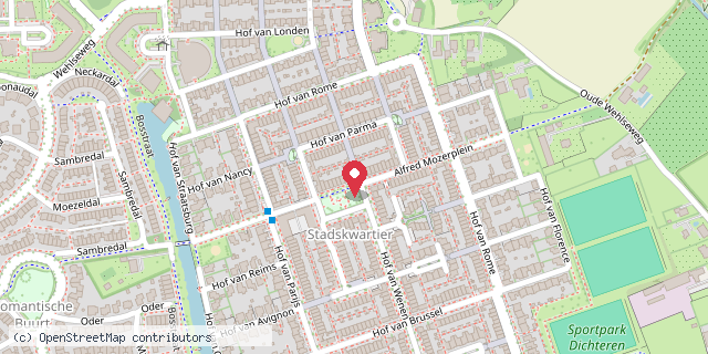 Een kaart met de locatie van Minibieb Dichteren