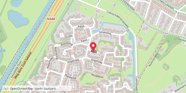 Een kaart met de locatie van Veurink