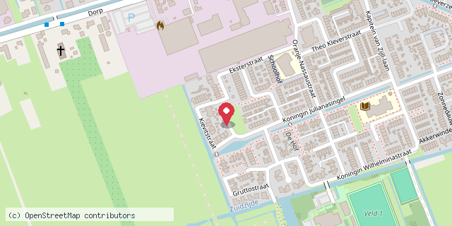 Een kaart met de locatie van Marian Klomp