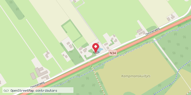 Een kaart met de locatie van Rheezerveen De Witte Paal