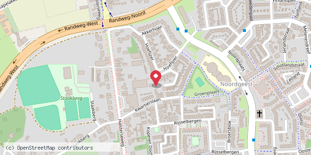 Een kaart met de locatie van Yvonne Kwaadgras-Bik