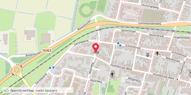 Een kaart met de locatie van Mirjam Brondsema
