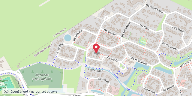 Een kaart met de locatie van De Houtduif