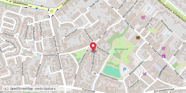 Een kaart met de locatie van Aart van Haarlem