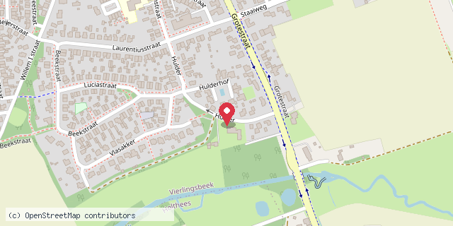 Een kaart met de locatie van Minibieb Vierlingsbeek