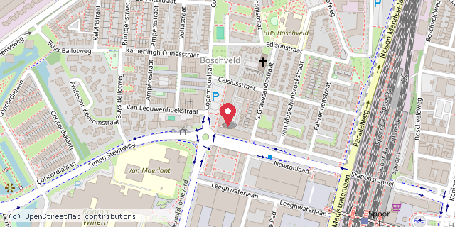 Een kaart met de locatie van Liesbeth van Malsen