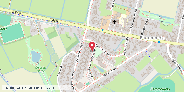 Een kaart met de locatie van Anja's Mini Bieb