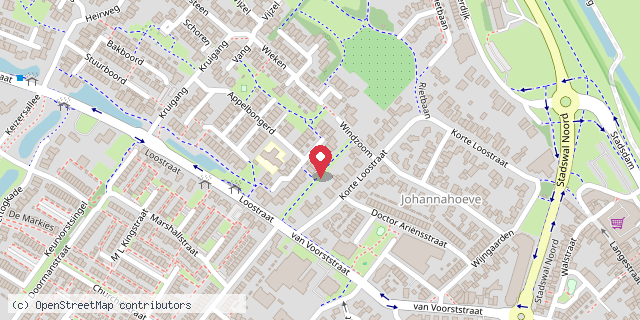 Een kaart met de locatie van Gerrit Prinsen
