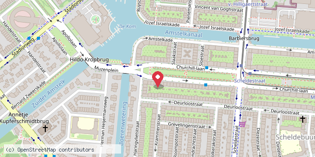 Een kaart met de locatie van Minibieb Churchill
