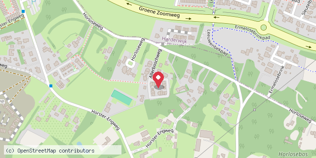 Een kaart met de locatie van Minibieb Allerbosch