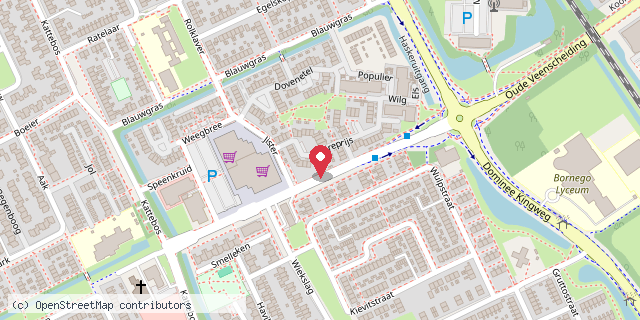 Een kaart met de locatie van Minibieb Ereprijs