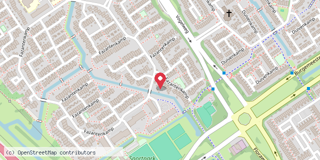 Een kaart met de locatie van Joke Lankester