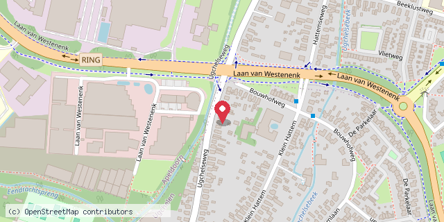 Een kaart met de locatie van Minibieb Ugchelseweg 133