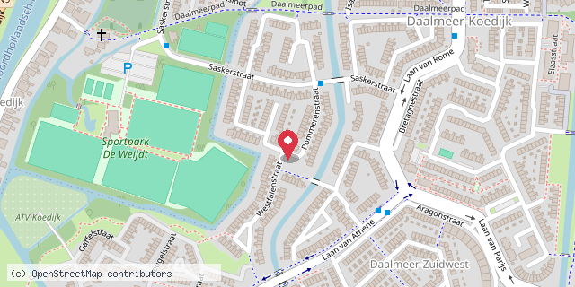 Een kaart met de locatie van Astrid van der Beek
