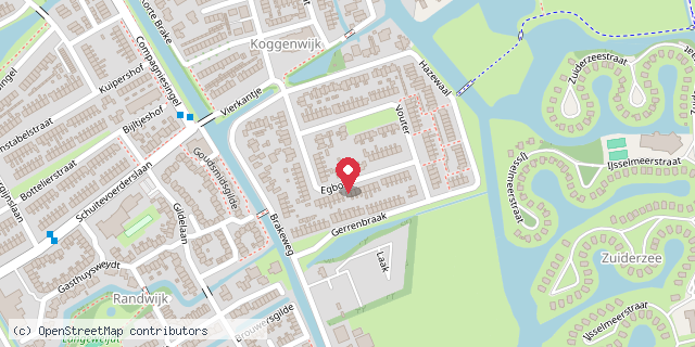 Een kaart met de locatie van Nadine Groenewoud