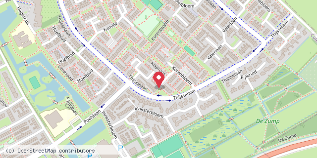 Een kaart met de locatie van Korenbloempje