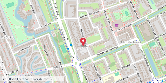 Een kaart met de locatie van Sara Van der Lugt