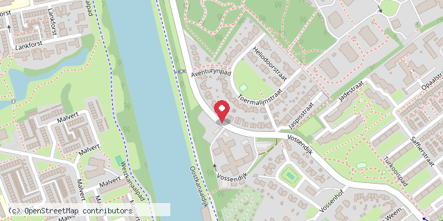 Een kaart met de locatie van Minibieb Vossendijk